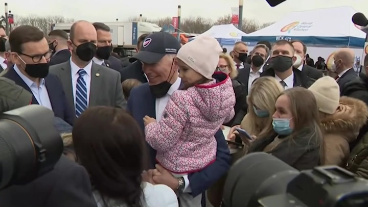 Joe Biden calls Putin 'butcher' during visit to Ukrainian refugee camps in Poland