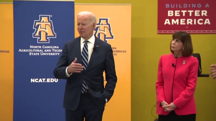 Joe Biden jokes ‘I am the professor’ during North Carolina university visit