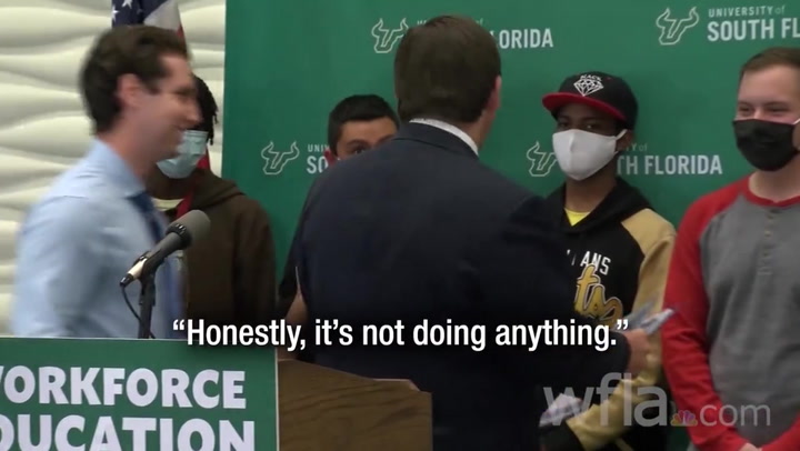 Ron DeSantis tells high school children to take masks off