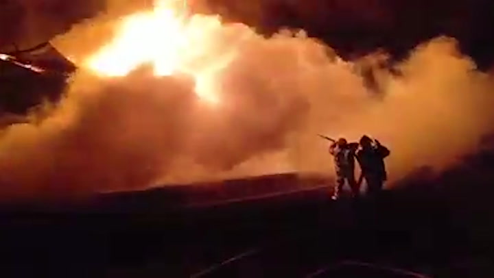 Fire ravages Zhytomyr oil depot after Russian missile strike