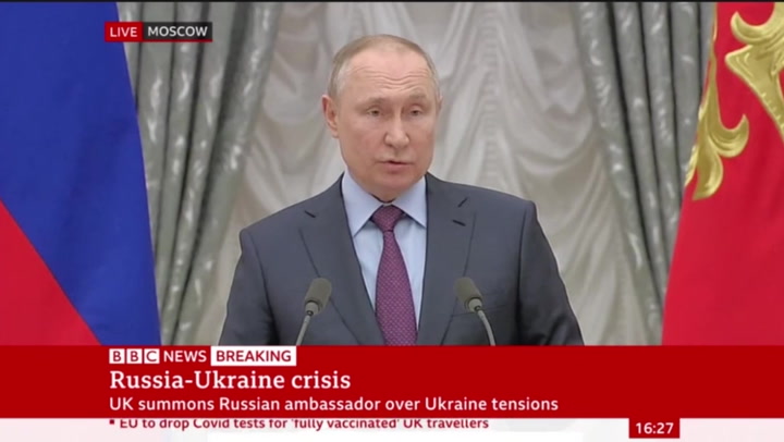Vladimir Putin says Russia was ‘forced’ to take a decision on Ukraine crisis