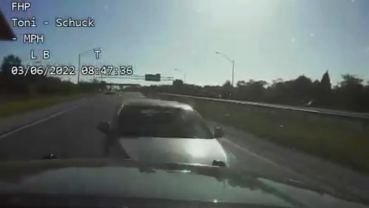 Speeding drunk driver crashes head on with Florida patrol car