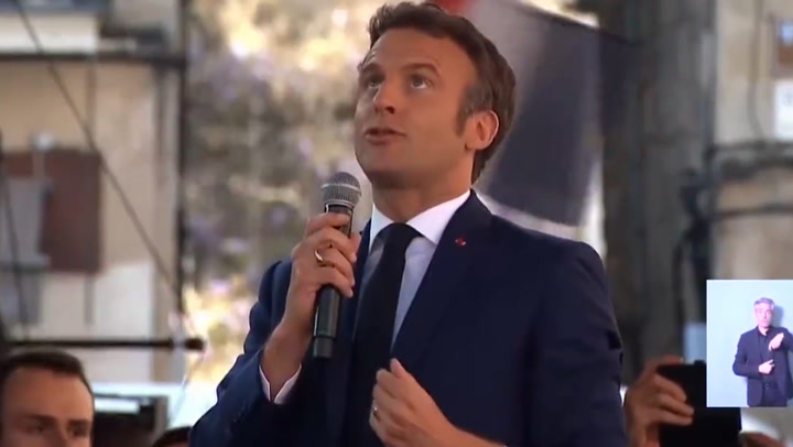 'Be glad you are in a democracy': Macron hits back at heckler during campaign rally
