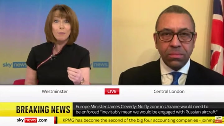 Kay Burley clashes with James Cleverly over number of Ukrainian refugees taken by UK