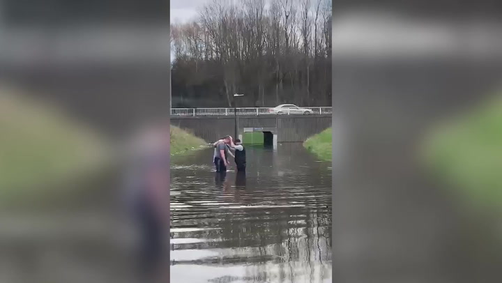 Man baptised in floodwater at Bristol roundabout