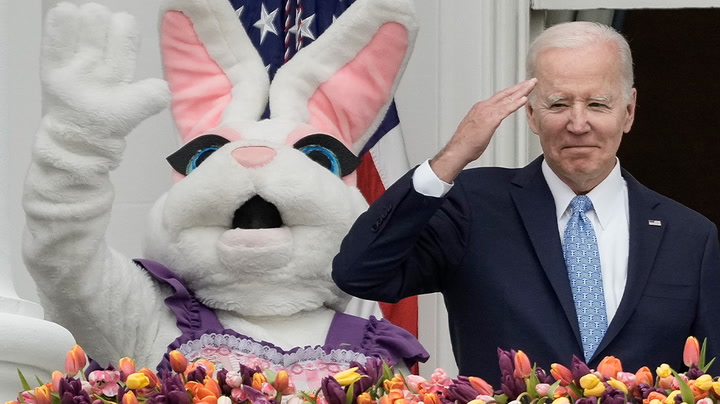 Easter bunny appears to direct Biden away from Afghanistan question