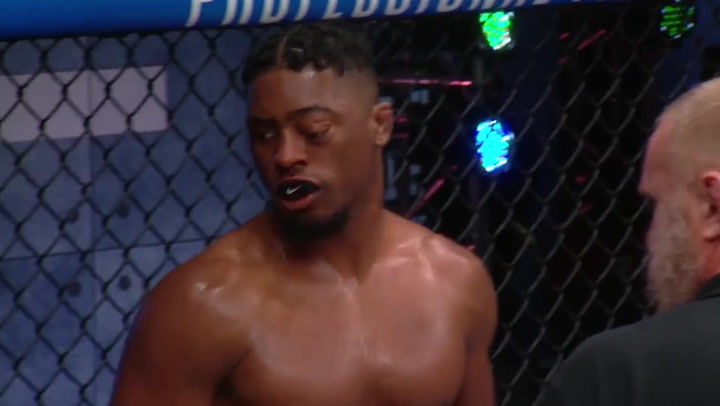 MMA fighter's eye popped out when he got hit and blew his nose