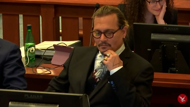 Johnny Depp laughs in court as nurse questioned over explicit note about his penis