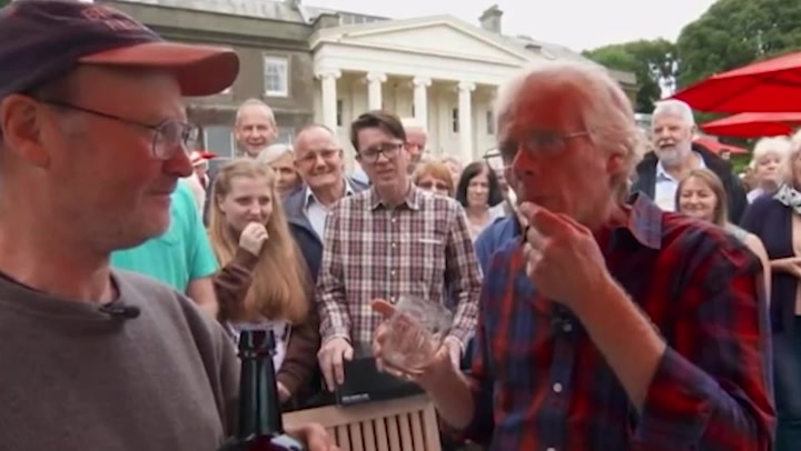 Antiques Roadshow expert tries mysterious liquid that is later revealed as urine and human hair