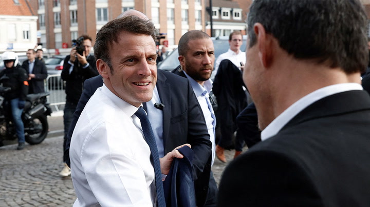 Watch live as Macron meets care workers as election run-off campaign begins