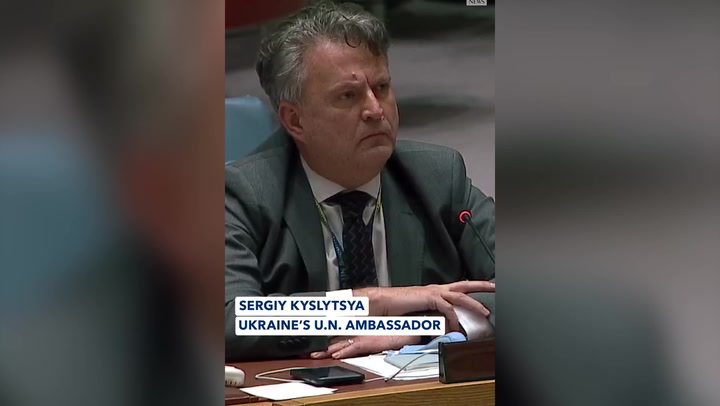 Ukraine ambassador's chilling words to Russian counterpart at UN