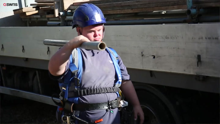 Young man set to become first person with Down's Syndrome to be a fully qualified scaffolder