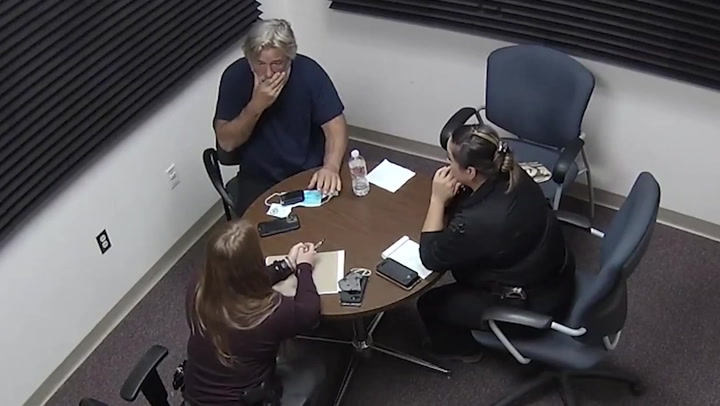 Moment Alec Baldwin hears of Halyna Hutchins' death in police interview after Rust shooting