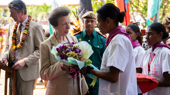 Anne arrives in Papua New Guinea as part of Queen’s jubilee tour